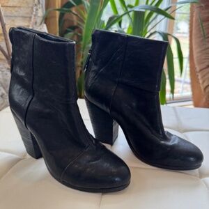Rag & Bone Black Leather ankle boots